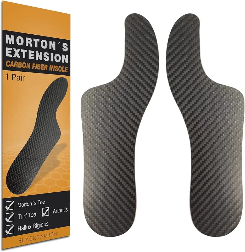 1 Pair Morton's Extension Orthotic,Carbon Fiber Insole,Rigid Foot Support Insert for Morton's Toe,Turf Toe,Hallux Rigidus,Arthritis 31.5cm(Men's Size 15/Women 16)
