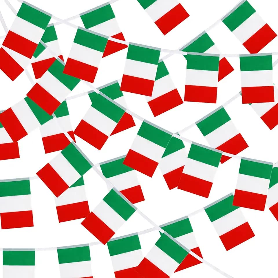 MARFOREVER 52.5 Ft 50 Pcs Italy Flag Bunting Banner