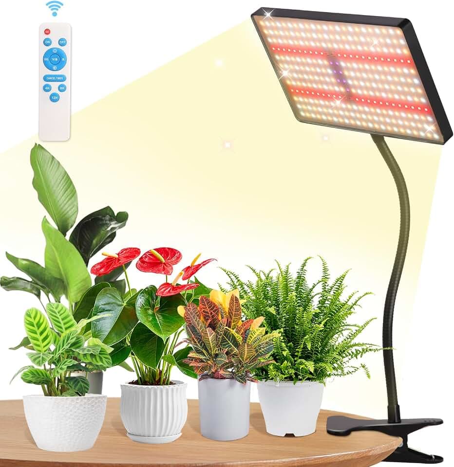 MICCYE Pflanzenlampe LED mit Clip 286 LEDs Vollspektrum 25W
