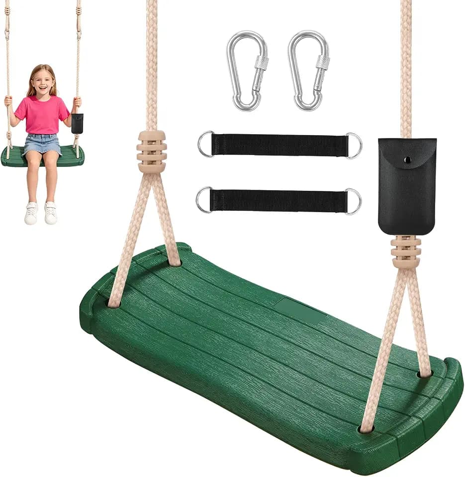 Schaukel Garten, Schaukelsitz mit Verstellbarem Seil, Grün