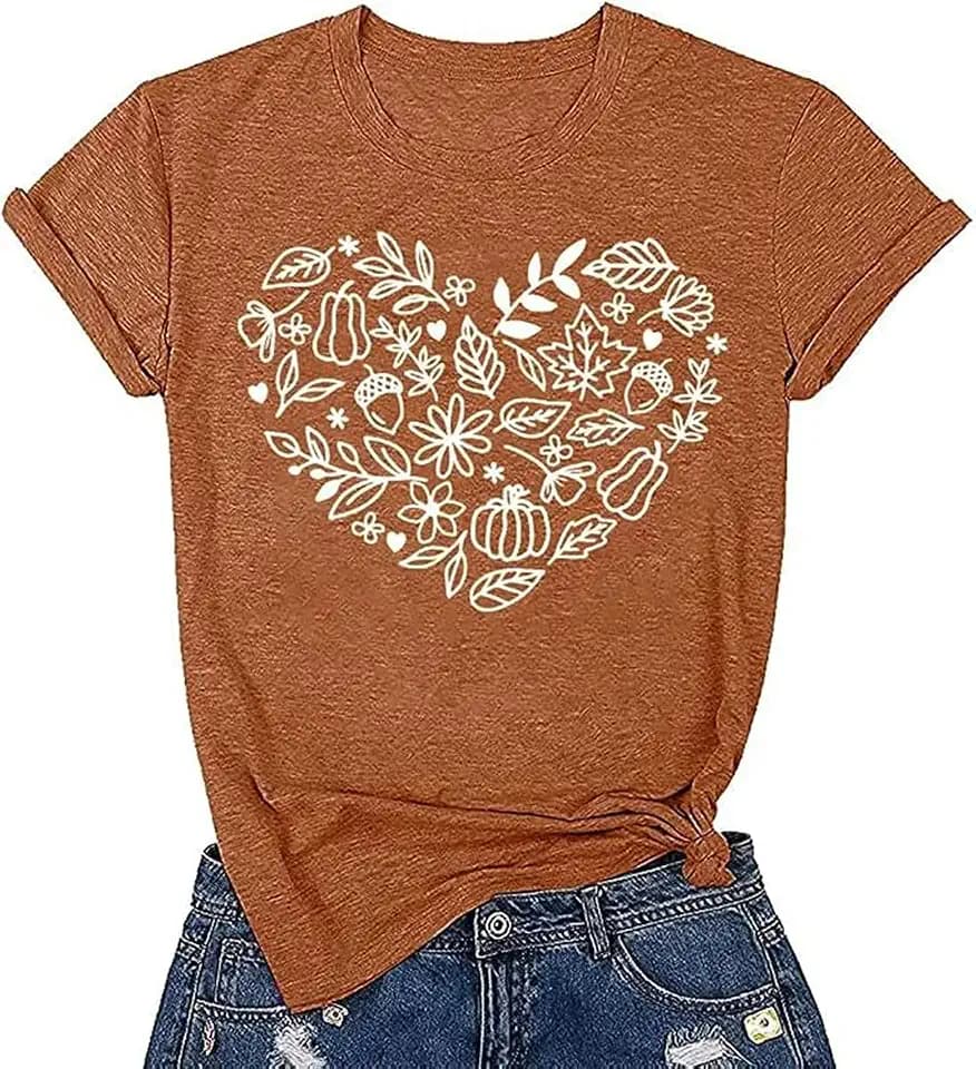Fall Pumpkin Shirts Women Family Halloween Thanksgiving Tops Cute Autumn Thankful Pumpkin Fall Graphic Tees