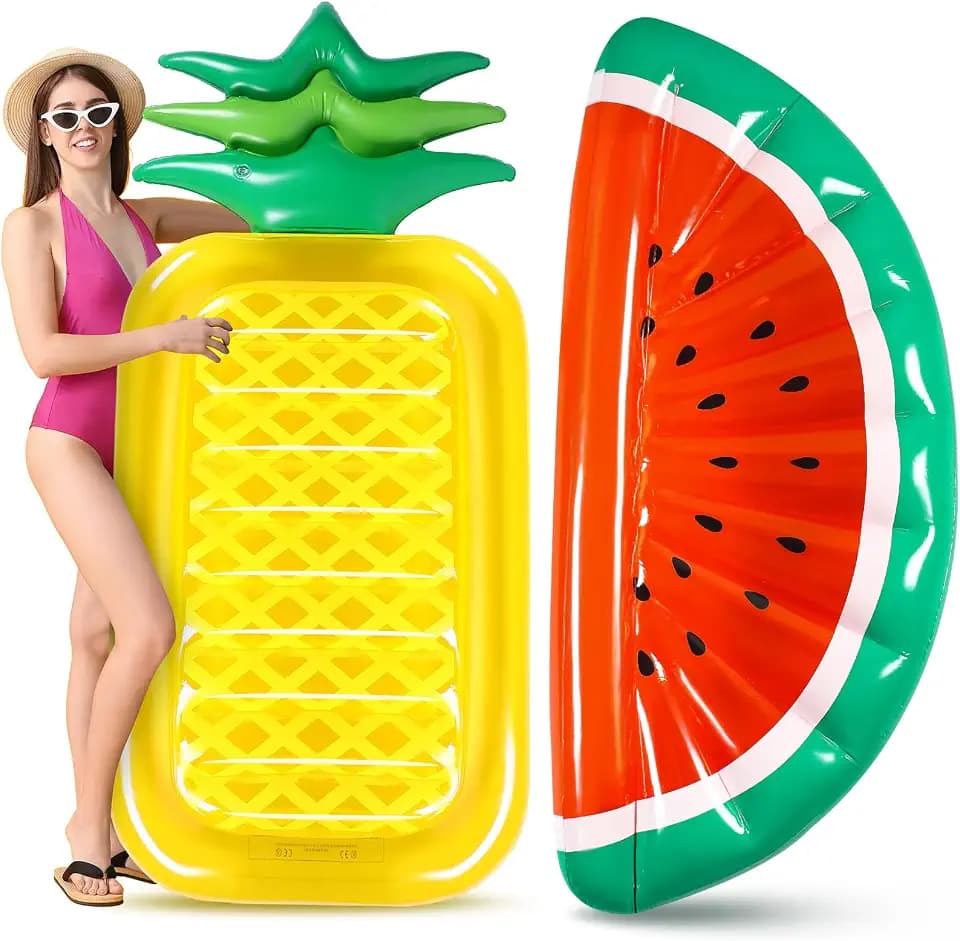 Libima 2 Pcs Giant Pool Floats Fruit Food Float Inflatable, Watermelon