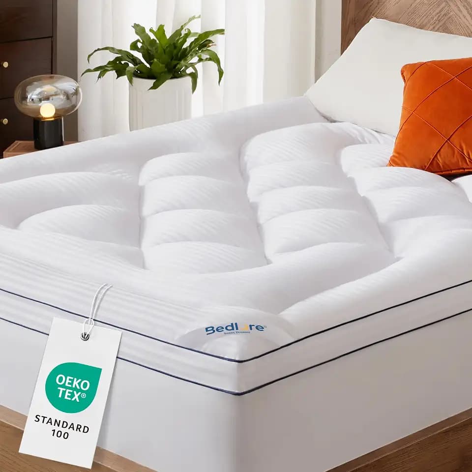 BEDLORE Matratzentopper 160x200cm, Atmungsaktiv & Weich, Weiß
