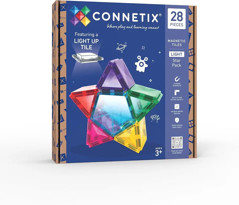 CONNETIX Magnetische Fliesen Light Star Paket, 28 Stück