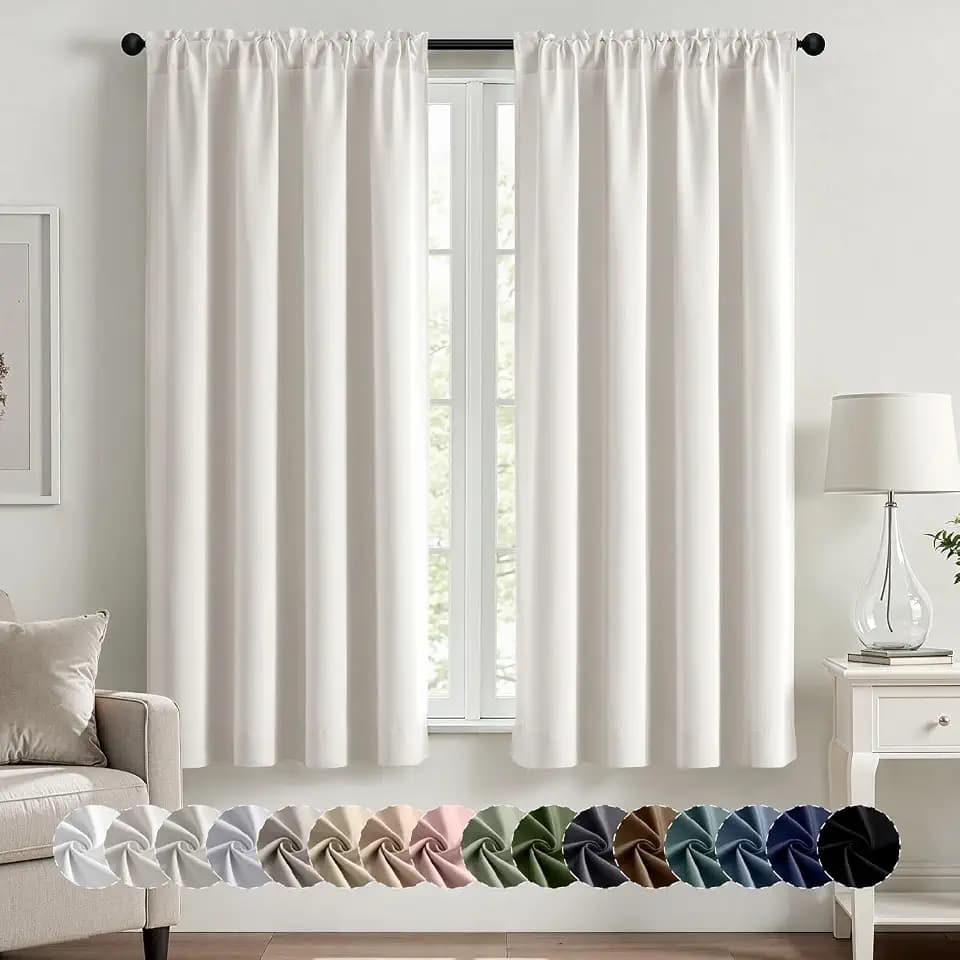 MIULEE Ivory Room Darkening Curtain for Bedroom Living Room 40"x63" 2 Panel