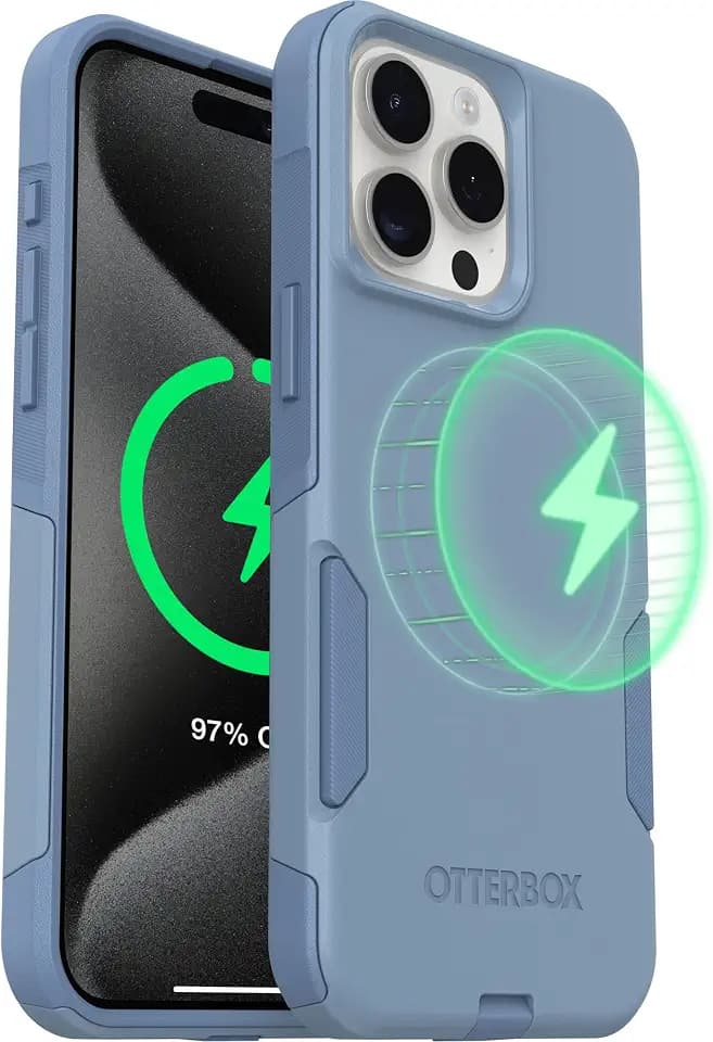OtterBox iPhone 15 Pro Commuter MagSafe Case, Slim & Tough, Crisp Denim