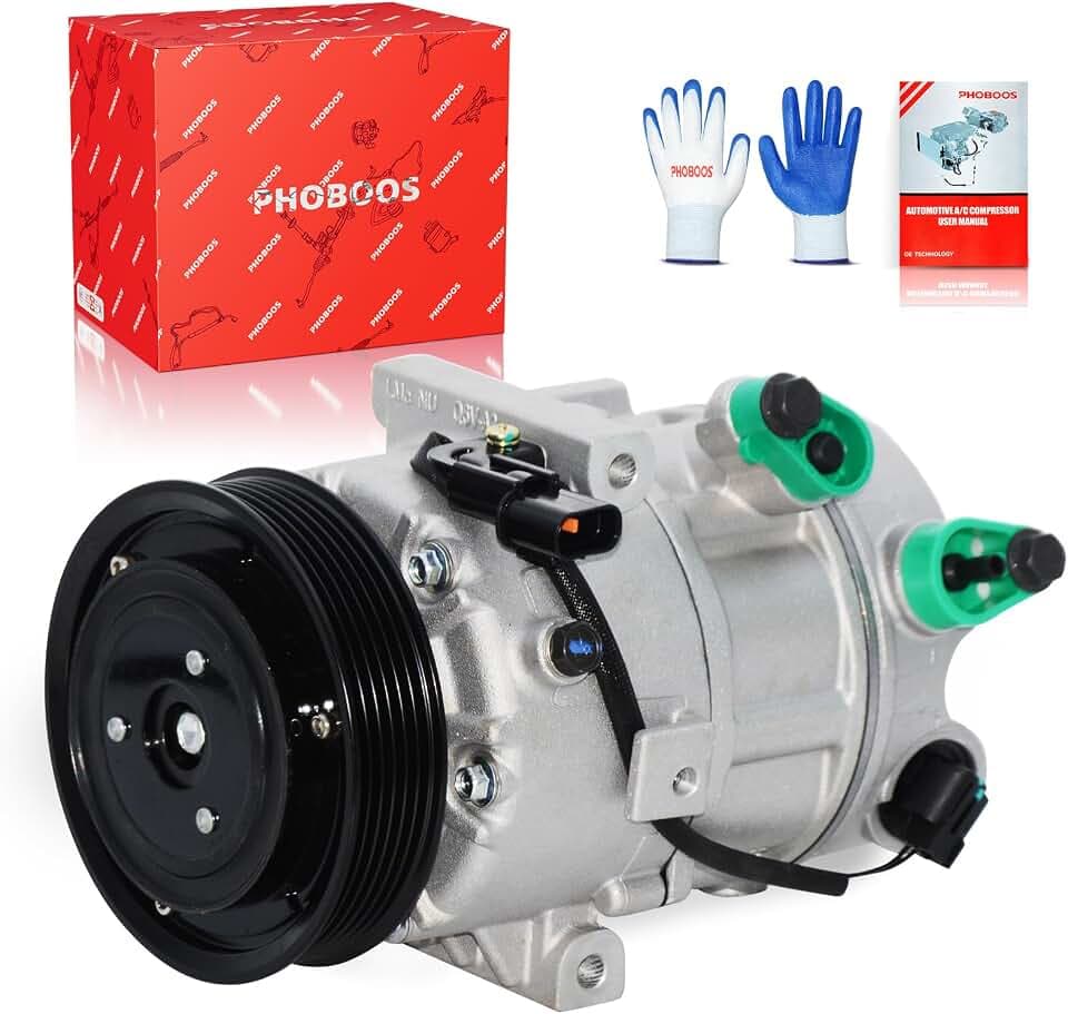 PHOBOOS A/C Compressor with Clutch Compatible with Hyundai & Kia