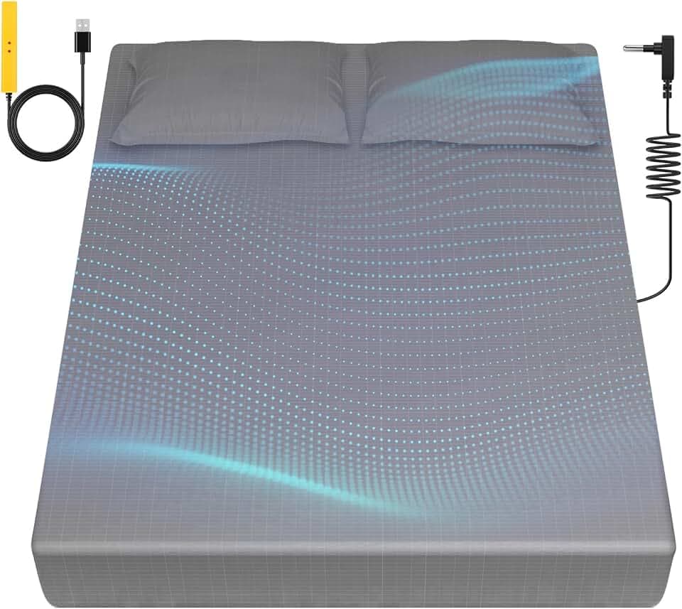 Grounding Sheets King, 90% Organic Cotton+10% Pure Silver, Deep Pocket Grounded Bed Sheet for Improved Sleep, Pain Relief, with Static Grounding Cord and Test Pen (Gray, (78.2 * 80.1 * 15 in))