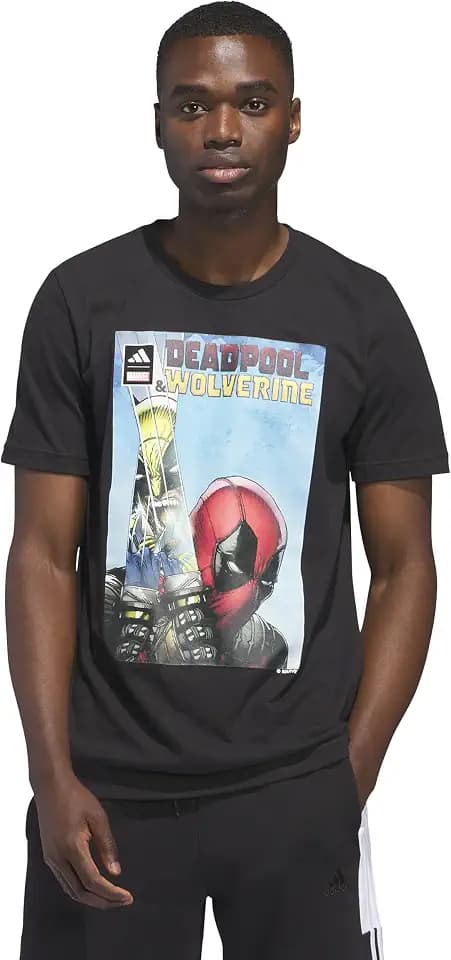 adidas Men's Marvel Deadpool and Wolverine Graphic T-Shirt