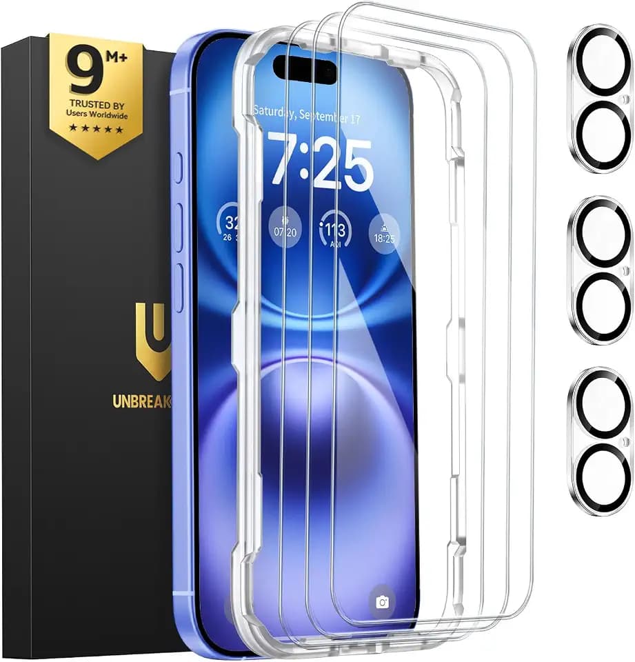 UNBREAKcable iPhone 16 Screen Protector & Camera Lens Protector