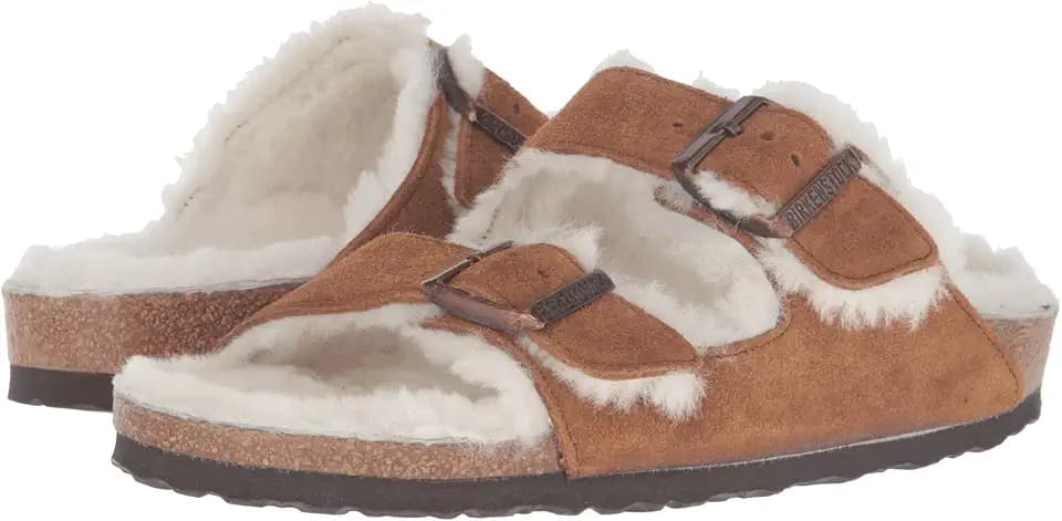 Birkenstock Women's Sandales Arizona Sfb Cuir Suede Earth Red