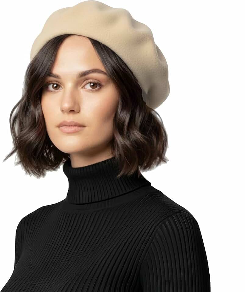 Plain Beret Mütze 100% Wolle French Beret Winter Herbst Frauen | Girls Fashion Hüte