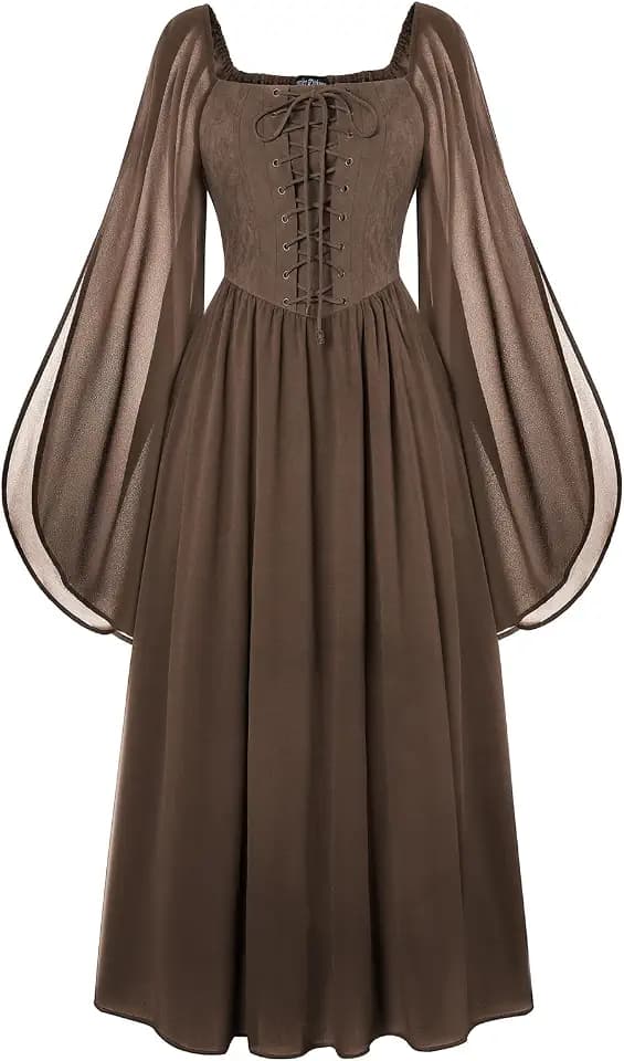 Scarlet Darkness Renaissance Costume Women Halloween Medieval Witch Dress