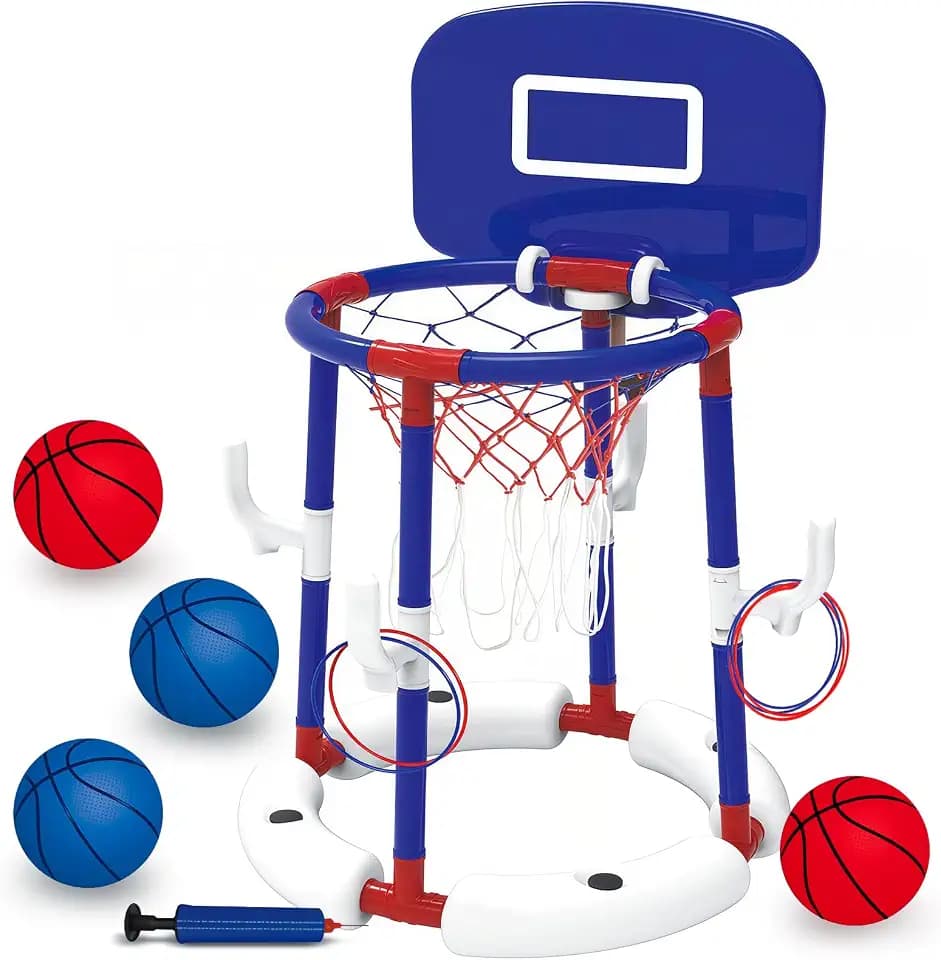 Love&Mini Floating Pool Basketball Hoop - 2-in-1 Pool Basketball Game Set