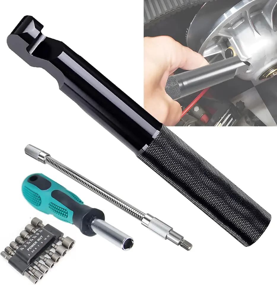 Belt Changing Tools Belt Replacement Tools Clutch Removal Wrench Tool Kit Compatible with polaris XP/RZR XP41000/RZRS 900 etc almost all Polaris RZR belts -Black