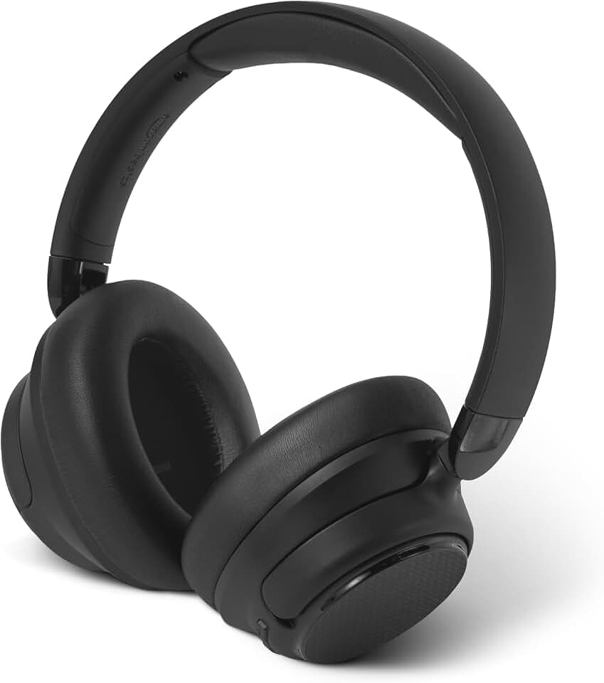 Amazon Basics kabellose Bluetooth 5.3-Over-Ear-Kopfhörer mit hybrider aktiver Geräuschunterdrückung, 35 Stunden Spielzeit bei aktivierter ANC, 45 Stunden bei deaktivierter ANC, 3 Musikmodi, Schwarz