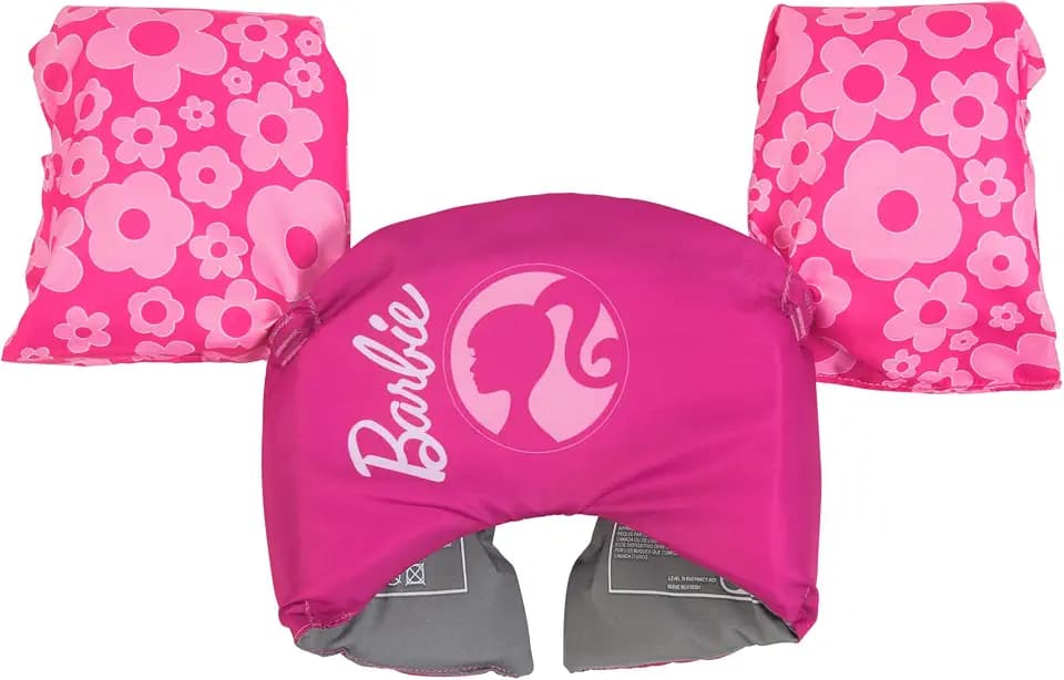 SwimWays Barbie Swim Trainer Vest with Arm Floaties for Kids