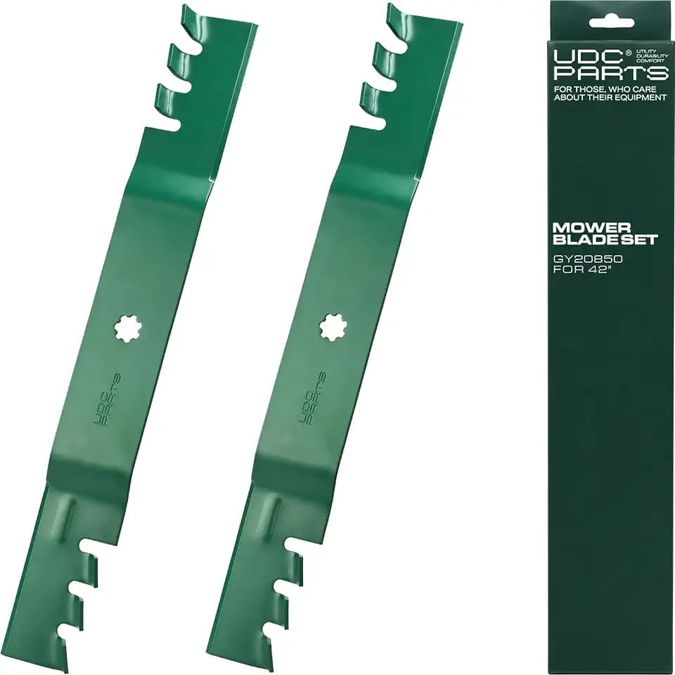 UDC Parts GY20850 John Deere 42 Inch Mower Blades Replacement, GX22151 AM141033 D105 D130 D110 S100 E130 Z225 E120 D100 D125 E110 LA125 LA115 LA105 Lawn Tractor / 7 Point Star/Gator Mulching, 2 Pack