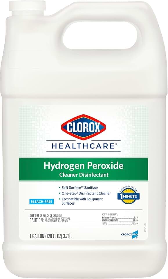 Clorox Healthcare Hydrogen Peroxide Cleaner Disinfectant Refill, Bleach Free, 128 Fluid Ounces (Package May Vary)