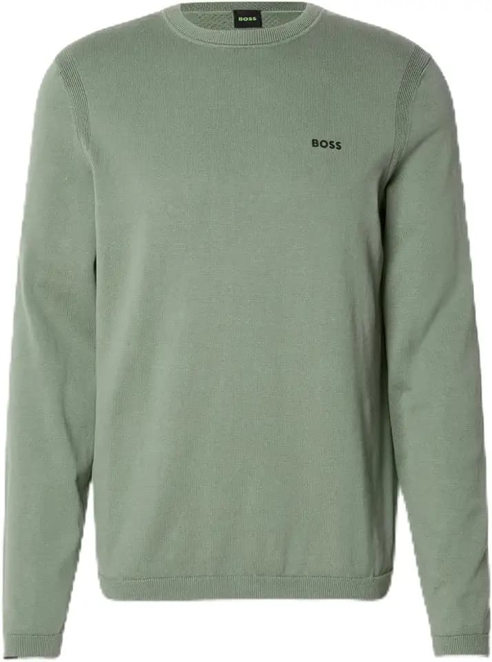 BOSS Pullover Aus Baumwolle Mit Kontrast-Logo