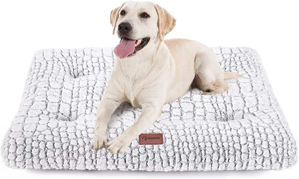 Plush Dog Bed Soft Crate Pad for Cat Fully Machine Washable Anti-Slip Cat Mat Dog Bed for Kennel Cat Crate Bed