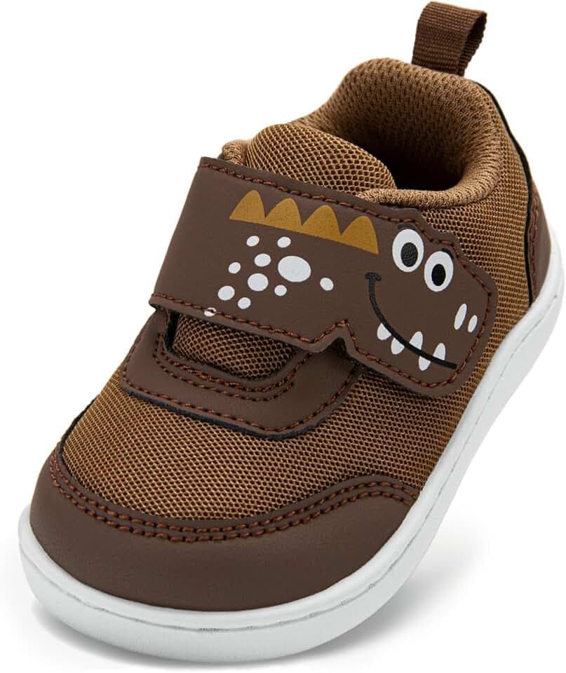 SKYWHEEL Toddler Boys Shoes Wide Barefoot Casual Walking Running Shoe for Toddlers Tennis Slip-On Cartoon Sneakers for Little Kids Comfortable Durable