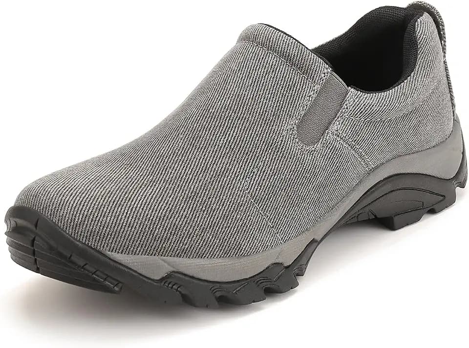 Men's Slip On Shoes Lightweight Comfortable Walking Shoes with Canvas Upper and Non-Slip Rubber Outsole