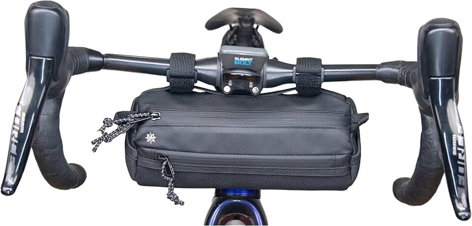 Lumiere & Co. Fahrrad-Lenker Tasche – Minimalistisches Design – 3 Größen, Mehrere Farben – Clipriemen, Schultergurt (Schwarz, Mittel)