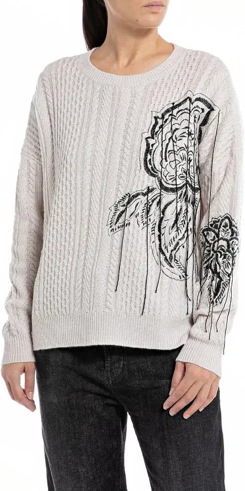 Replay Damen Pullover Strickpullover Wolle