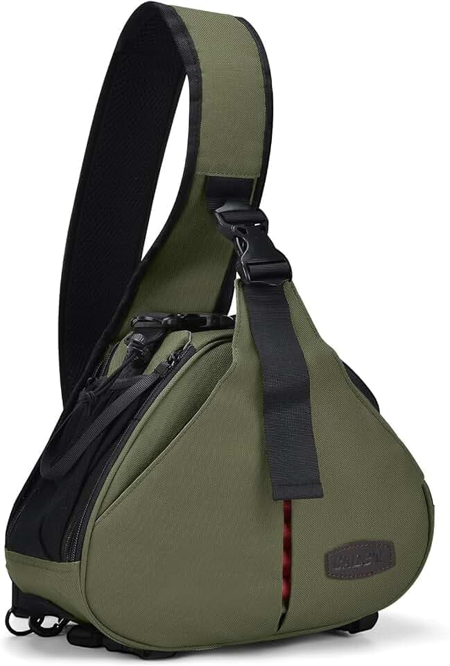 CADeN Camera Bag Sling Backpack Camera Case Waterproof with Rain Cover Tripod Holder, Compatible for DSLR/SLR Mirrorless Cameras (Canon Nikon Sony Pentax) and Accessories Green