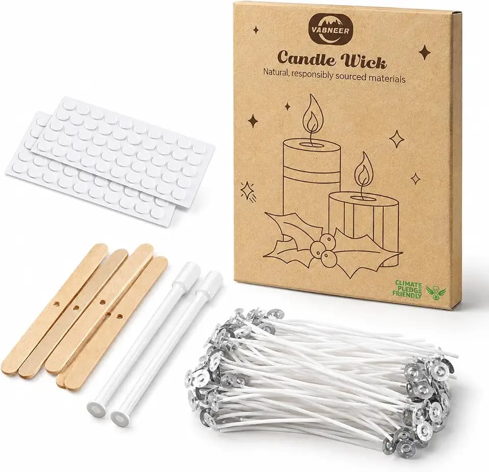 VABNEER Kerzendocht 100 Stück Cotton Candle Wick für die Kerzenherstellung Candle DIY (10cm/4in)