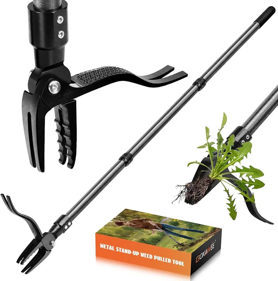 GOXAWEE Stand Up Weed Puller Tool with 45″ Long Handle, Manual Weeder Tool