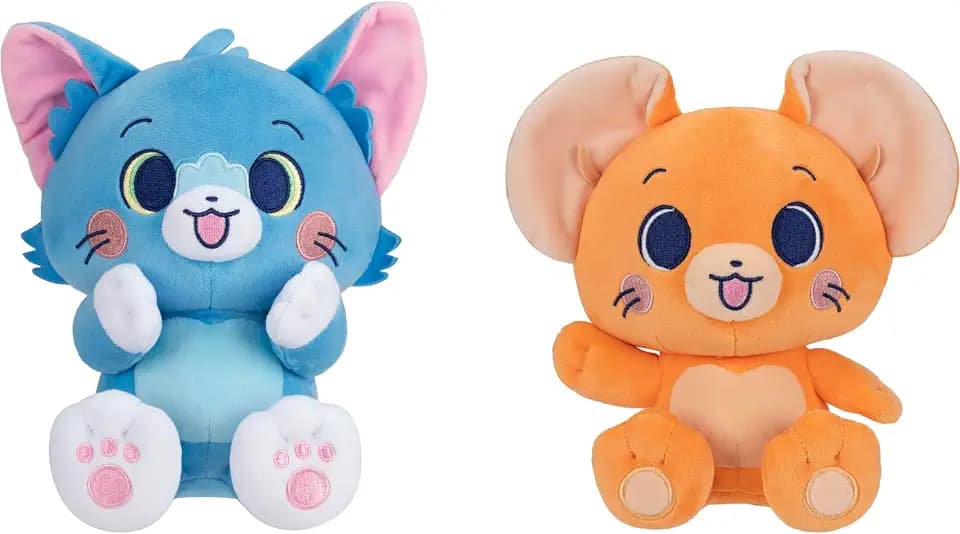Jazwares Warner Bros. Discovery Tom and Jerry, Gokko 8-Inch Plush 2-Pack - Official Licensed Plush - for All Ages