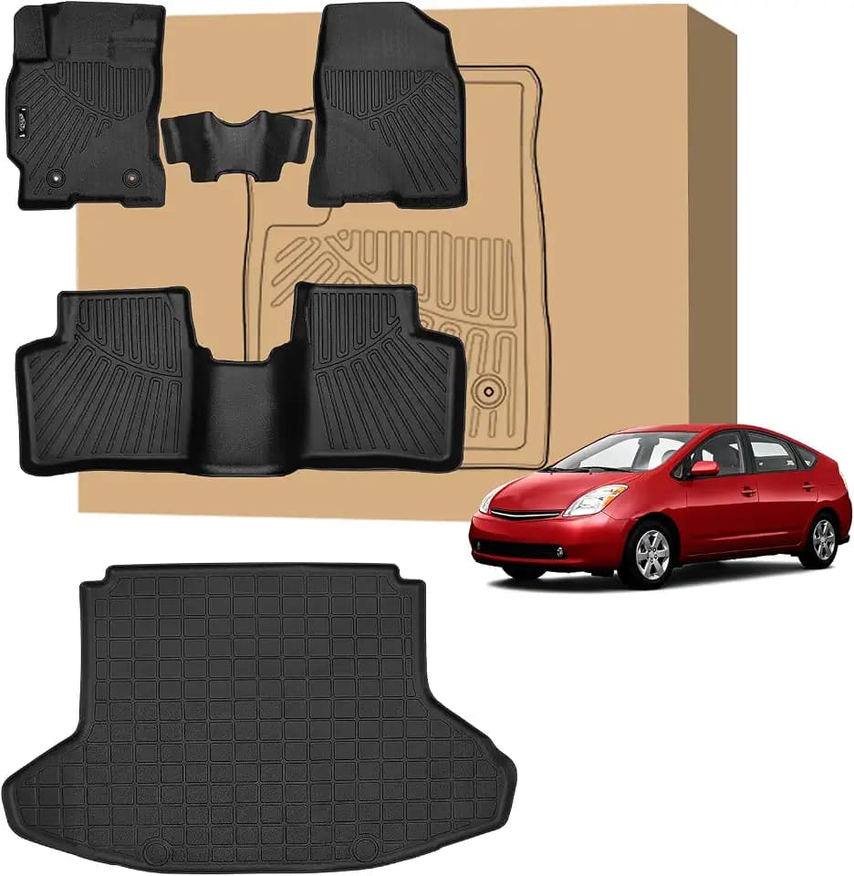 PELEUS Custom Car Mats Compatible with Toyota Prius 2004-2009 2nd Gen