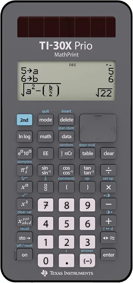 Texas Instruments TI-30X Prio MathPrint Schulrechner, grau