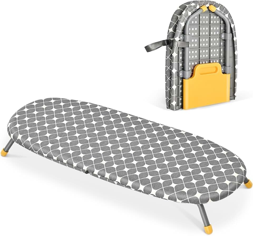 APEXCHASER Small Ironing Board Tabletop, Foldable mini Table top Iron Board