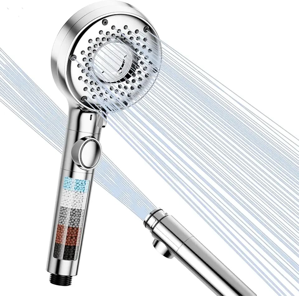 Luxear Duschkopf mit Filter, Shower Head mit 5+1 Strahlarten