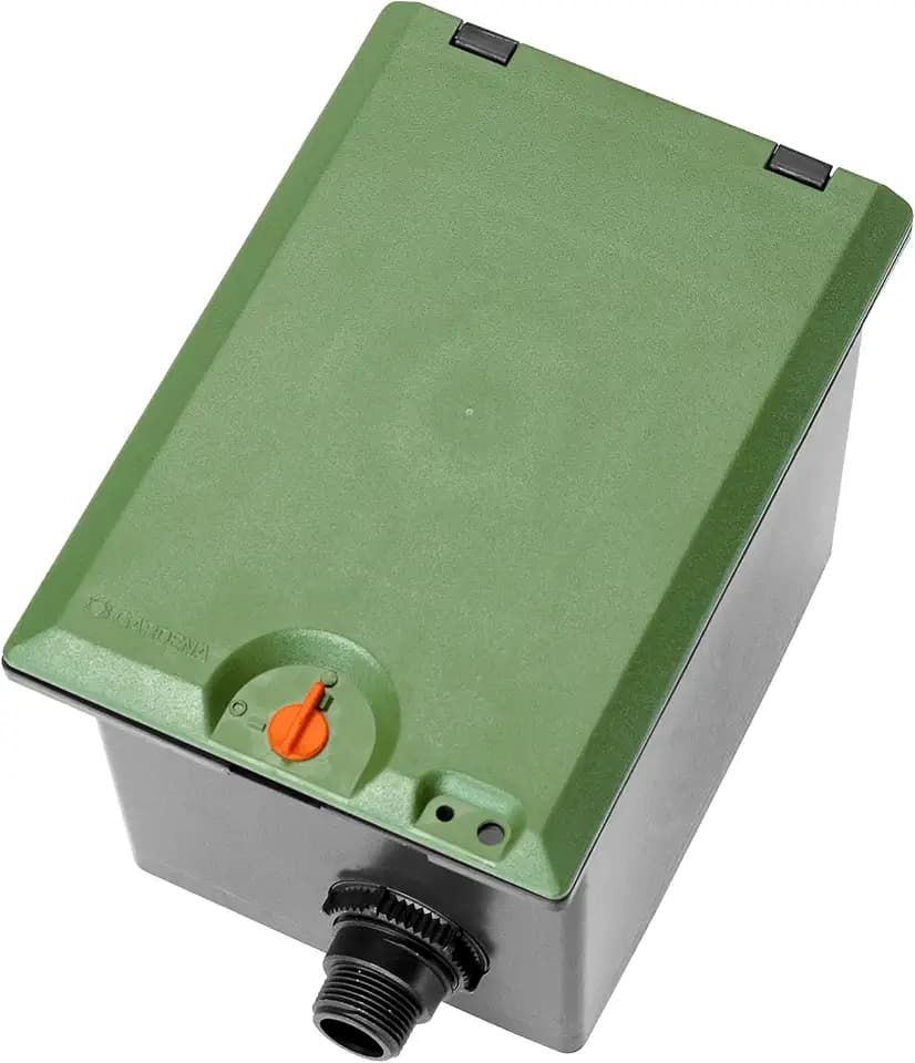 Gardena Ventilbox V1: Bodeneinbaudose für den unterirdischen Einbau von Bewässerungsventilen, einfacher EIN- und Ausbau, mit Kindersicherung (1254-20)
