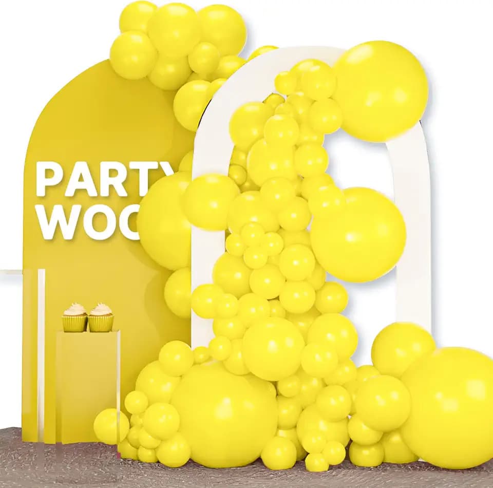 PartyWoo Yellow Balloons 120pcs Matte Yellow Color Different Sizes