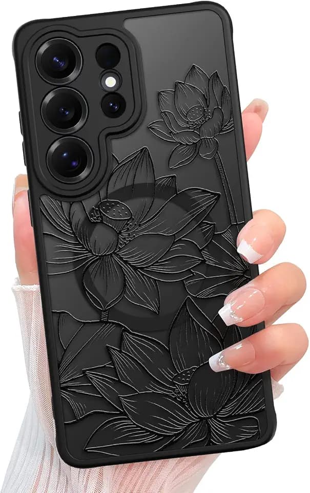 KANGHAR Magnetic Designed for Samsung Galaxy S26 Ultra Case, Black Floral