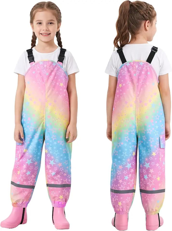 Mädchen Jungen Regenlatzhose Kinder Matschhose 2-7 Jahre