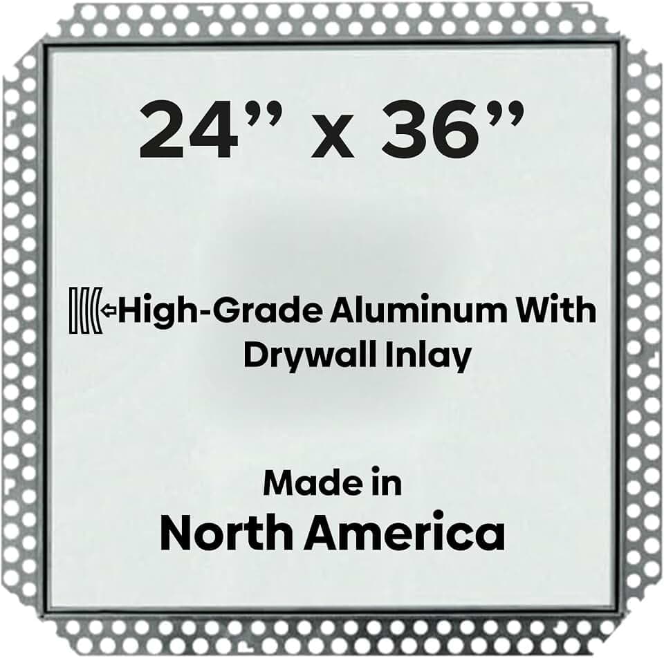 Best 24" x 36" Drywall Inlay Access Panel - Flush Aluminum Access Door with 5/8" Drywall Insert, Mud-in Flange, Welded Frame, Removable Hatch, Touch Latches, BA-IVHDF