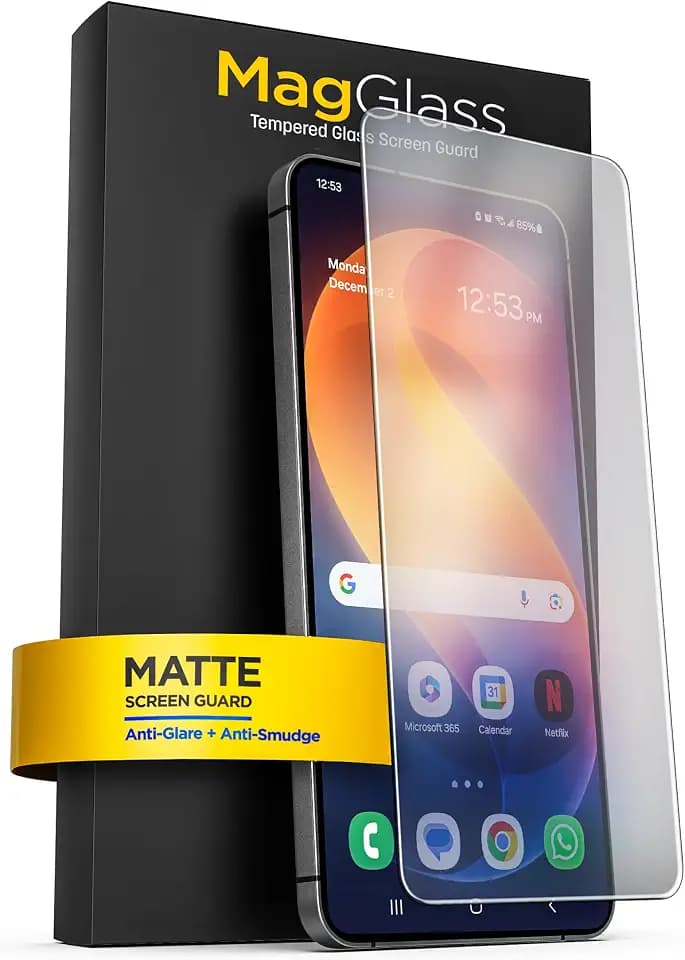 magglass for Samsung Galaxy S26 Plus Matte Screen Protector, (Fingerprint Sensor Compatible) Anti Glare, Anti-Reflective Tempered Glass (Applicator Included)