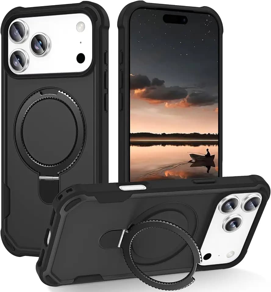 for iPhone 18 Pro Max/17 Pro Max Case with Kickstand-Black