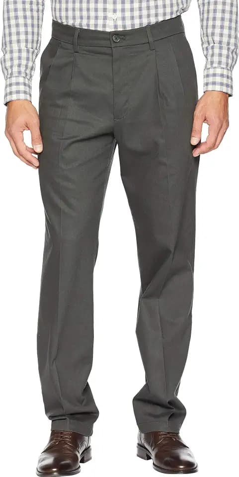 Dockers Men's Classic Fit Signature Lux Cotton Stretch Pants-Pleated (Regular and Big & Tall)