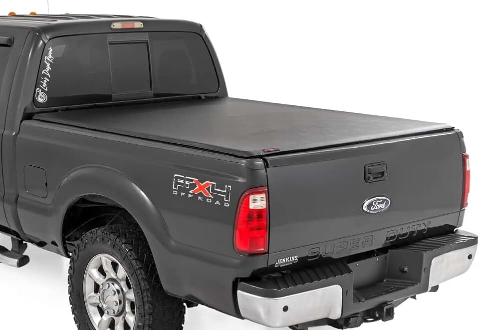 Rough Country Soft Roll Up Truck Bed Tonneau Cover for Ford F250/350 Super Duty (1999-2016) - Fits 6'10 (82") Bed, Weatherproof Bed Cover