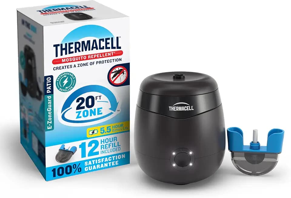 Thermacell E-ZoneGuard Patio Rechargeable Mosquito Repellent, 5.5-Hr Bat