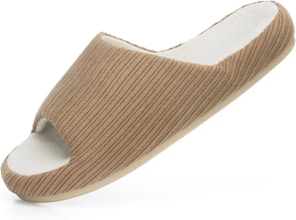 Chantomoo Womens Slippers Comfort Memory Foam House Open Toe Slippers for Indoor Bedroom Outdoor Gift