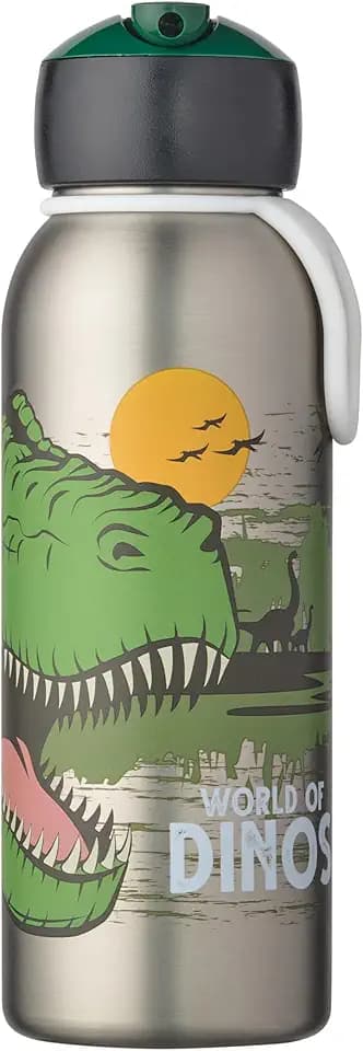 Mepal - Thermoflasche Flip-up Campus - Isolierte Trinkflaschen für Kinder - Edelstahl Thermosflasche - 4 Stunden heiß & 12 Stunden kalt - BPA-frei - 350 ml - Dino