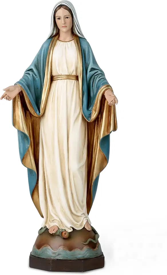 BC Buildclassic Katholische Statue „Unsere Liebe Frau der Gnade“, gesegnete Figur der Heiligen Mutter Jungfrau Maria für Altar, religiöses Geschenk für Mutter, Heimdekor, handbemalt, 34,3 cm (Elegant)